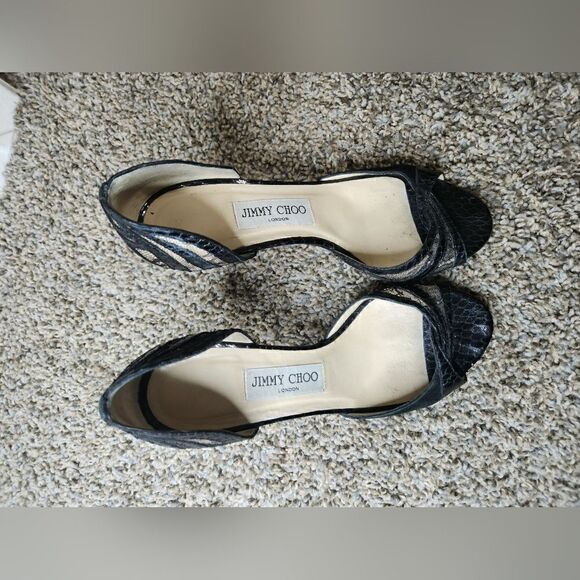 Jimmy Choo snakeskin lace heel sandals size 36.5 - Picture 2 of 10